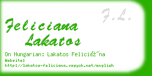 feliciana lakatos business card